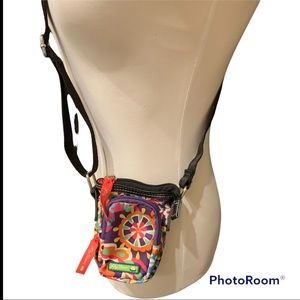 Tiny colorful Lily Bloom crossbody bag 3 compartments adjustable strap EXCELLENT